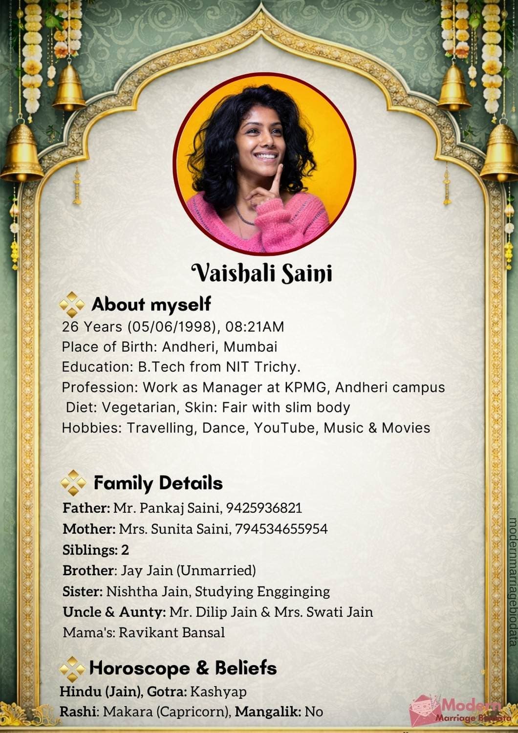 Girl Marriage Biodata